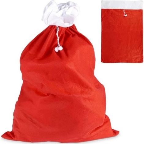 koopman Bolsa de Navidad Festiva roja 90x60 cm franela suave (1/3)