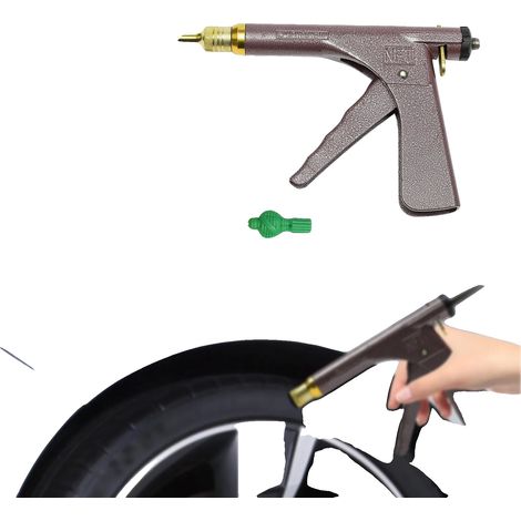 Pistola per riparazione pneumatici, struttura in ferro, dimensioni 23 x 15 cm, compatibile con veicoli tubeless, riparazione efficace delle forature, design intuitivo. (1/5)