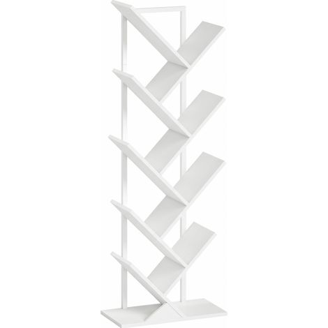 Libreria ad albero a 9 ripiani bianca con struttura in acciaio HOMVRA (1/5)