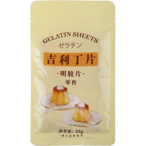 25 g de gélatine neutre, ingrédient pour la pâtisserie et les ustensiles de cuisine. (1/5)