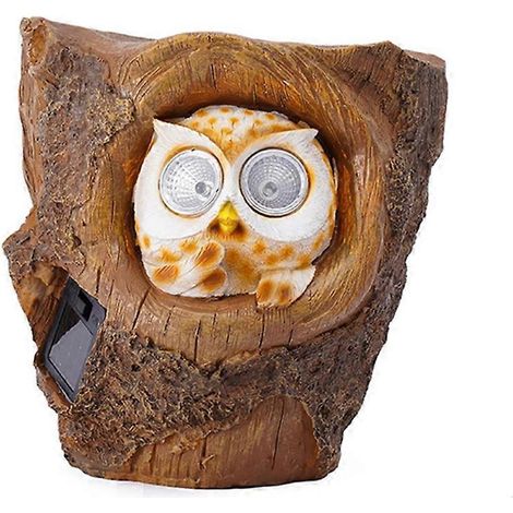 Lampe solaire hibou dessin animé avec pot de fleurs statue pot de fleurs pour maison jardin porche