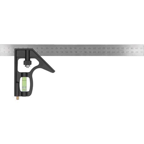 Règle coulissante en alliage d'aluminium 300mm, équerre combinée ajustable pour menuiserie, outil de mesure de précision. (1/5)