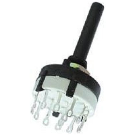 Commutateur Rotatif - 3 Circuits 4 Positions - Montage CI Type C - 50 V 0.3 A - 10 000 Cycles - Ø 6 mm