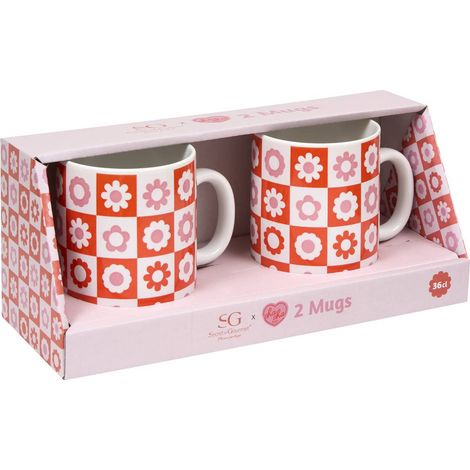 Coffret de 2 mugs Cha Cha Pop motif fleurs - Atmosphera créateur d'intérieur
