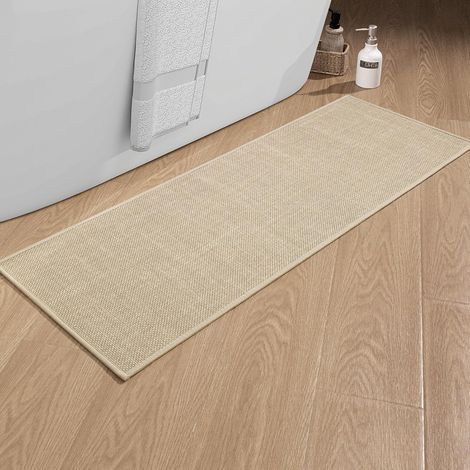 1 Tapis De Bain Antidérapant Imitation Lin Dos Caoutchouc Lavable Pour Salle De Bain Cuisine (1/5)