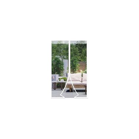 Lot de 1 moustiquaire magnétique blanche 90 x 230 cm, rideau anti-moustiques à mailles ultra fines pour balcon et chambre (1/5)