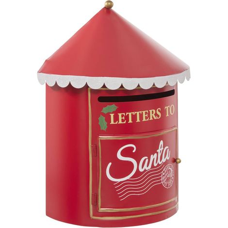 Buzón navideño de metal rojo, 37 cm de altura - Atmosphera créateur d'intérieur (1/2)