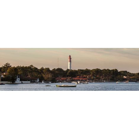 Tableau sur toile phare bassin Arcachon 30x97 cm - Impression sur Toile Murale Décorative - Image imprimée en HD sur Toile - Toile sur Châssis en Bois FSC - Fabriqué en France