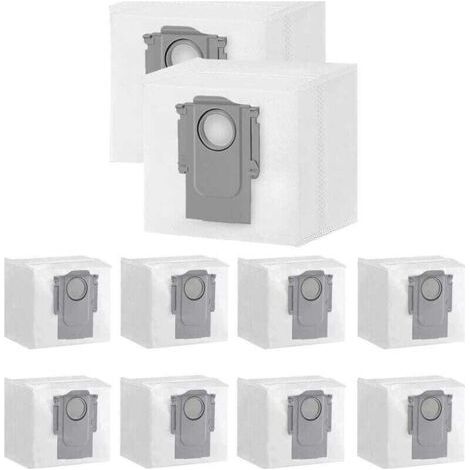AGE Lot de 10 sacs à poussière pour Xiaomi Roborock S7 Max Ultra / S7 Pro Ultra / Q7+ / Q7 Max+ / Q5+ Station d'aspiration robot aspirateur 3 l grande capacité Sac de rechange jetable,Filtre Brosse,de (1/5)