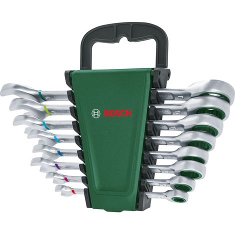 Bosch Hand Tools Ratchet Combination Wrench Set 8-Piece 1600A027PS (1/5)