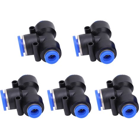 Raccord rapide 3 voies en T, diamètre variable 8-12-8, connecteur pneumatique PU pour tuyau d'air, lot de 50 pièces, adaptateur femelle. (1/5)