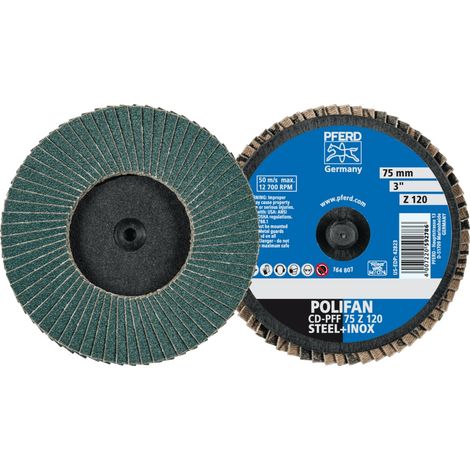 PFERD TOOLS COMBIDISC Zirkon Mini-POLIFAN CDR Ø 75 mm Z120 für gehärteten Stahl 10 Stk (1/5)