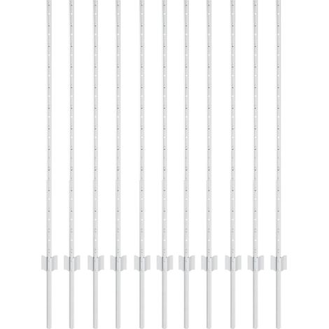 Poteau de clôture. 11 pcs Argenté 120 cm Acier (1/5)