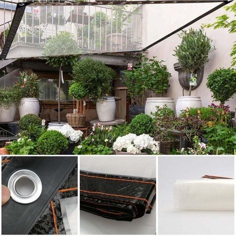 Bâche Imperméable Transparente avec Oeillets 4x2M Matériau PVC Pliable D'extérieur Étanche, Indéchirable et Coupe-Vent Bâche (1/4)