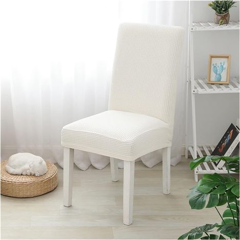 Set mit 4 Stretch-Stuhlhussen für Bankette, Küchen und Restaurants – Weiß