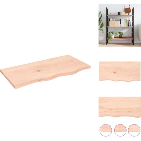 Wandregale - Living Wandregal 80x40x2 cm Massivholz Eiche Unbehandelt (1/4)