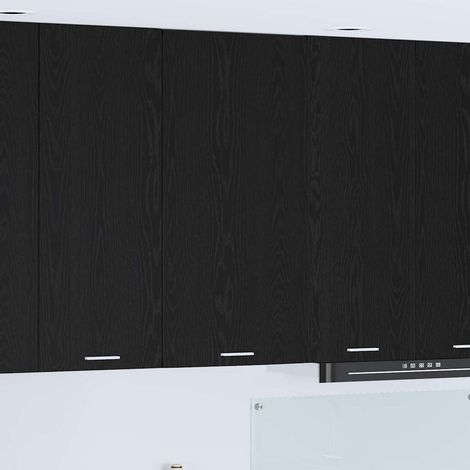 Hängeschrank mit Tür Schwarze Eiche und Weiß 50 x 31 x 100 cm