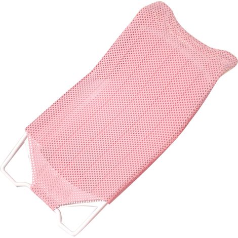 Support de bain pour bébé universel à hauteur réglable, confortable et stable, pour la maison et les voyages, rose (1/4)