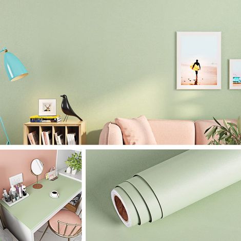 Papier Adhesif pour Meuble Cuisine Vert Mat Papier Peint Adhesif Mural Chambre Enfant Salon Rouleau Adhesif Decoratif (1/5)