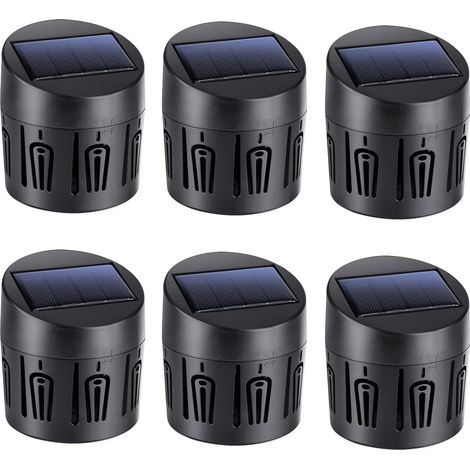 Juego de 6 luces solares RGB impermeables para terrazas, paredes, vallas, jardines, patios, escaleras y caminos. Ideales para decoración exterior. (1/5)