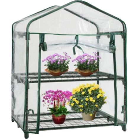 2 couches serre plantes maison jardin étagère légumes couverture transparente pvc couverture 694992cm