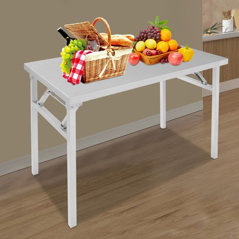 Table de travail en acier inoxydable, table de préparation de cuisine professionnelle 100 x 60 cm, table de travail pliable (1/5)