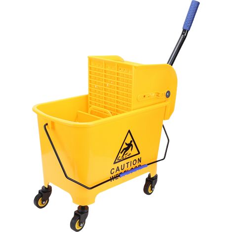 Seau à vadrouille 20L, presse latérale, essoreuse commerciale avec roues et poignée pour le nettoyage des sols (1/5)