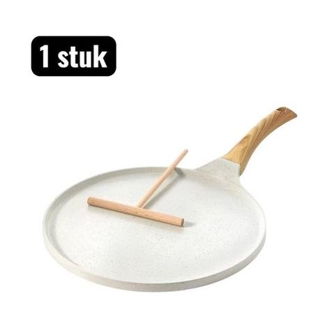 Poêle à crêpes 30 cm - Crêpière antiadhésive - Retournement sans effort - Idéale crêpes, omelette, wok - Compatible tous feux (1/5)