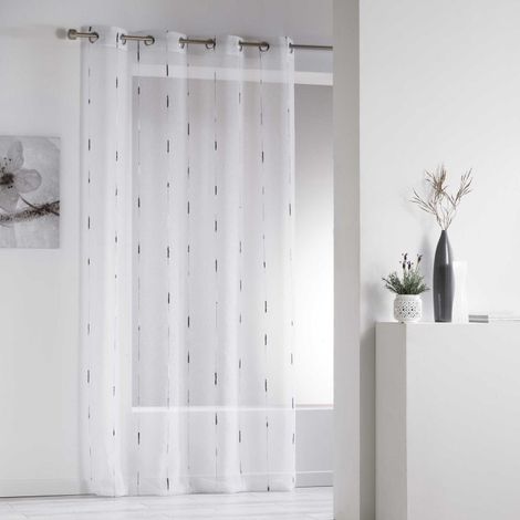 Rideau Voilage "Chenilla" 140x260cm Gris (1/2)