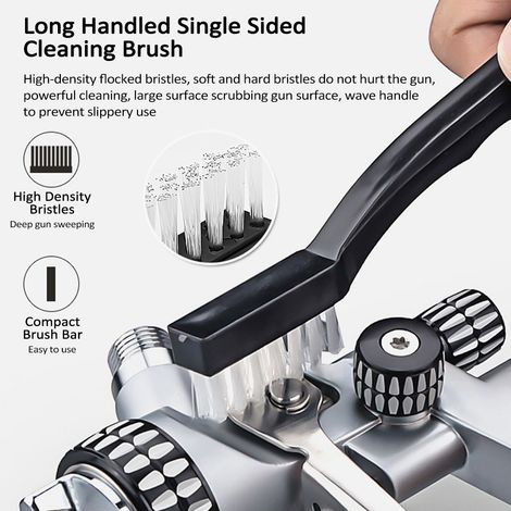 Kit de nettoyage multi-usages de 21 pièces pour pistolets à peinture, comprenant des brosses en nylon, des mini-brosses et des aiguilles, une brosse tubulaire en métal pour le nettoyage des buses d'aé (1/5)