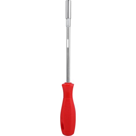 Destornillador de Vaso 5,5mm, Mango Antideslizante Rojo y Eje Metálico de 250mm – Ideal para Reparaciones en Espacios Reducidos (1/5)