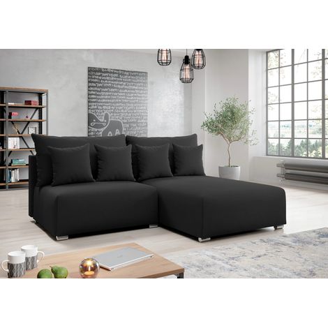 AX LIVING Ecksofa mit Schlaffunktion Ederra 208 cm breit – dunkelgrau R
