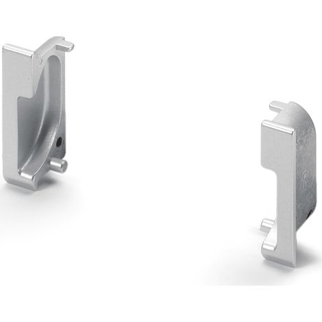 Hettich Griffl.-Endstück, Set, Spira, 115298, zum Einfräsen, Zink aluminiumoptik (1/5)
