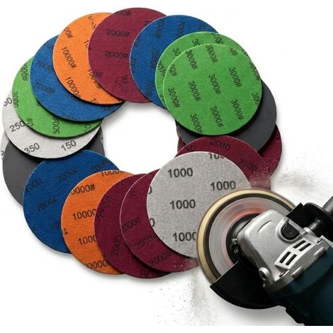 24 Pièces Disques Abrasifs 100mm 4 Pouces, Grain 1000/1500/2000/3000/4000/5000 Papier de Verre Sec et Humide, Disques de Ponçage pour Polissage Auto Métal Bois (1/5)