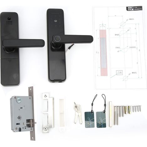 serrure de porte-Serrures intelligentes à empreinte digitale H6 avec code virtuel et prise USB pour portes (1/4)