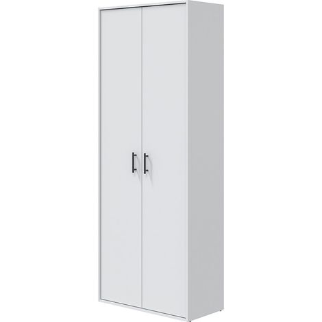 Armadio Multiuso 2 Ante Mileto, 3 Ripiani, 2 Ante, 40x206h cm Bianco (1/4)