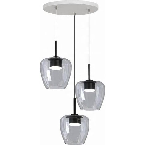 Lampadario moderno top light kylie 1236 3p + r40t3 bi gx53 led metallo vetro pirex, vetro blu (1/5)