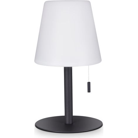 Paco Home Stehlampe In- und Outdoor Tischlampe Akku Garten Terasse Aufladbar RGB Weiß, Tischleuchte 1 (Akku)