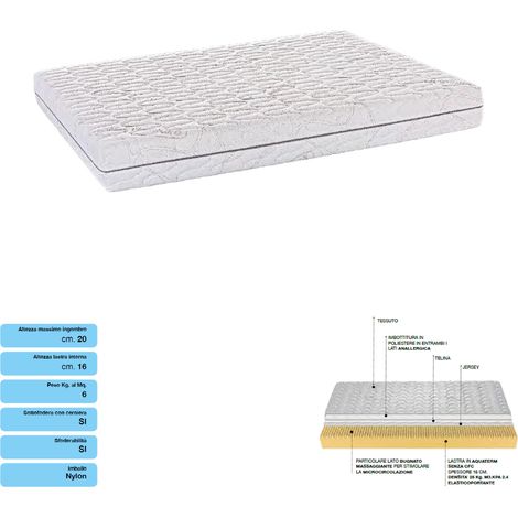 Materasso 80x210 CM Singolo in tessuto sfoderabile COMFORT