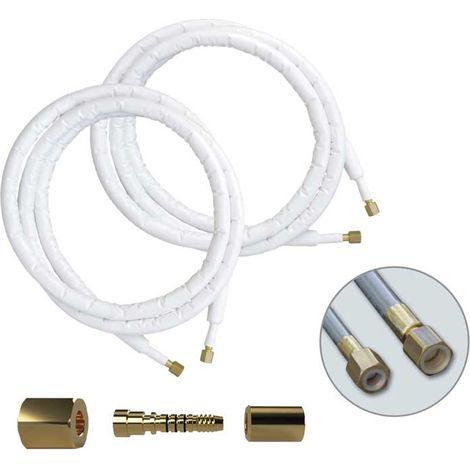 KIT 2 TUBI RACCORDATI DI ALLACCIAMENTO CLIMATIZZATORI SPLIT ""FASTPIPE"" 1/4"" + 3/8"" - L.3 Mt.