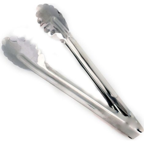 Trade Shop - Pinzas De Hielo En Acero 16cm Clip De Cocina Utensilios De Ensalada De Pan Queso -