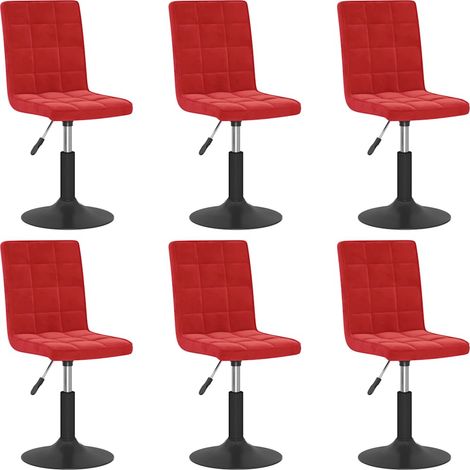 Maison Exclusive - Sedie da Pranzo Girevoli 6 pz Rosso Vino in Velluto (1/5)