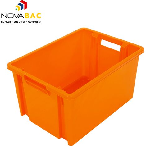 Boite de rangement Novabac 30L Orange fluo - 5201619