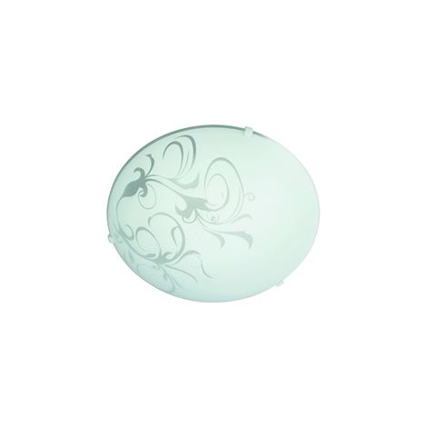 FAY FAY - Plafoniera - Diam. 30 cm vetro bianco decoro floreale