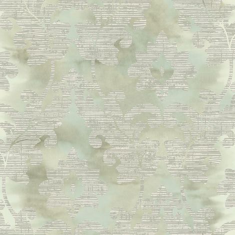 Wallquest Villa Rosa Damask Leaf Sage Wallpaper Floral Leaves Acrylic Coated (1/4)