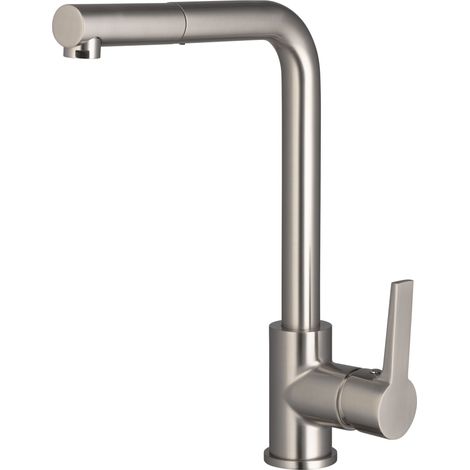 Grifo de fregadero alto de acero inoxidable cepillado con ducha de latón GANGE by Eurosanit (1/6)