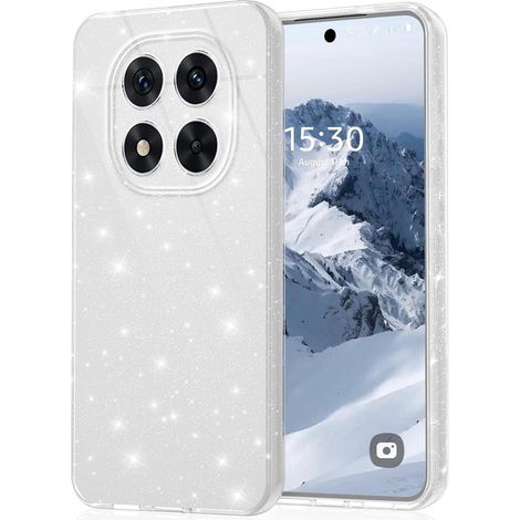 Coque pailletée pour Xiaomi Redmi Note 14 Pro 5G, silicone souple, protection caméra, argenté (1/5)