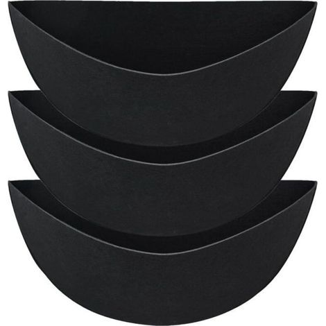 Set of 3 reusable half-round fabric cushions for flower pots, ideal for baskets or indoor decor (40.6 cm).