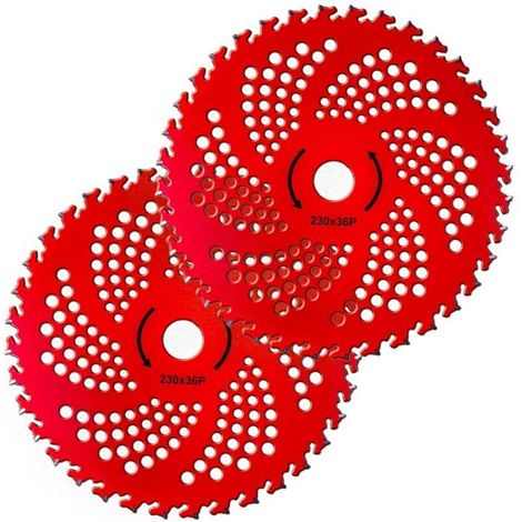 Set mit 2 ungelabelten 9-Zoll (23 cm) 36-Zahn-Hartmetallklingen für Freischneider, Trimmer und herkömmliche Freischneider. (1/4)