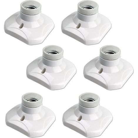 Set of 6 E27 Screw-in Ceiling Light Sockets AC 220-240V, Socket Holder for LED Bulbs, E27 Ceiling Light Base (1/5)